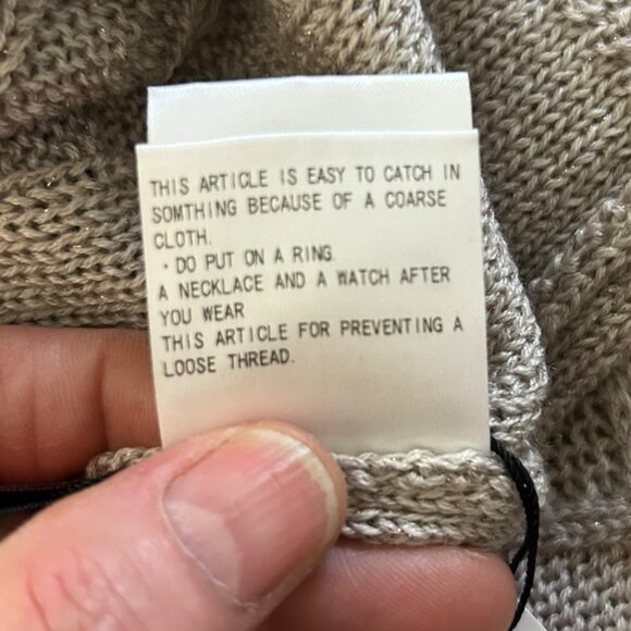 Filomena Fernandez Taupe Nude Knit Poncho Sleeves Off Shoulder One Size - Picture 8 of 9